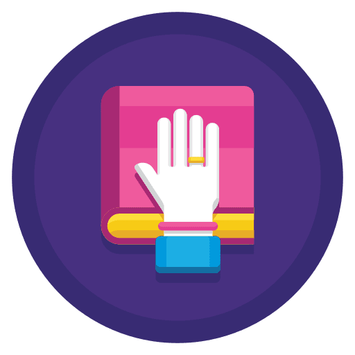 Swear hand trial education icon