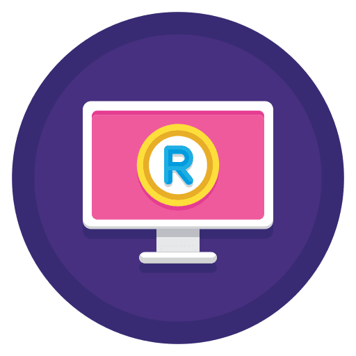 Trademark electronics computer button icon