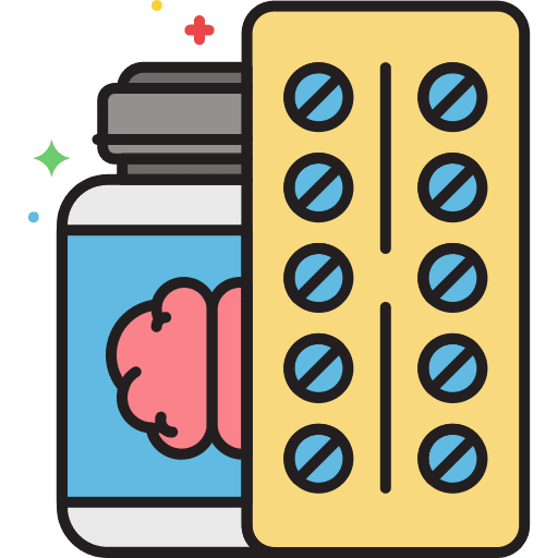 Antidepressants pills pharmacy drugs icon