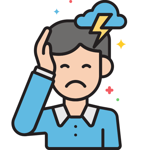 Depression mental stressed person overwhelmed icon