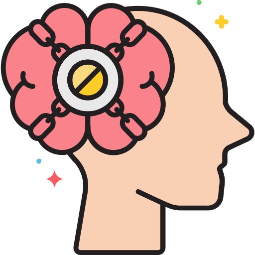 Addiction drugs psychology mental icon