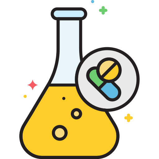 Drug test pills laboratory education icon