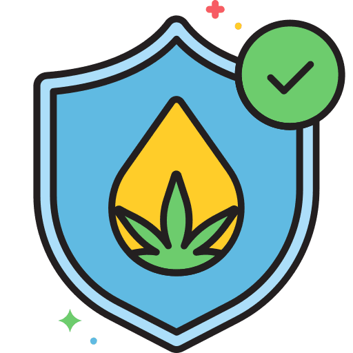 Shield quality protection marijuana icon