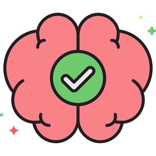 Brain check mark healthcare and medical medical icon