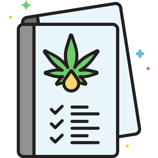 Prescription marijuana law certificate icon