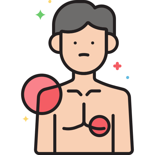 User lungs breath medical assistance icon