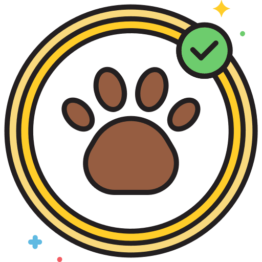 Veterinary cat check mark paw icon