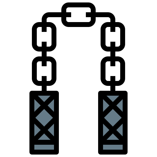 Nunchaku oriental ninja sports and competition icon