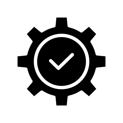 Maintenance check mark tools and utensils gear icon