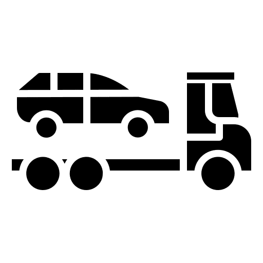 Car construction and tools tow transport icon