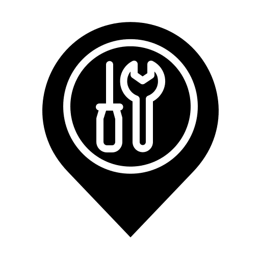 Car service maps and location wrench pin icon