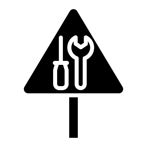 Sign board screwdriver wrench icon