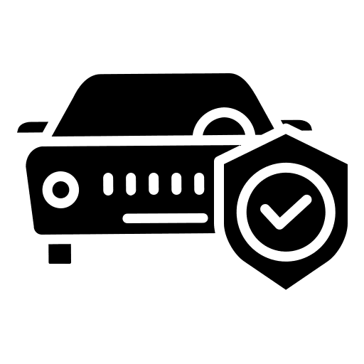 Protection vehicle transport shield icon