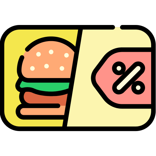Discount voucher offer food icon