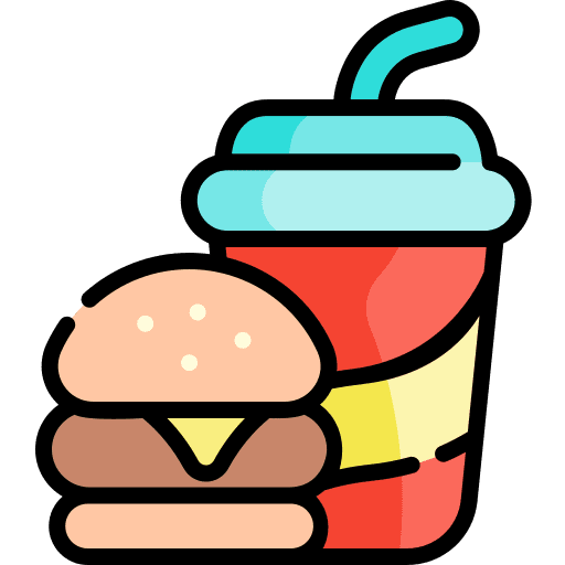 Fast food hamburger food soft drink icon