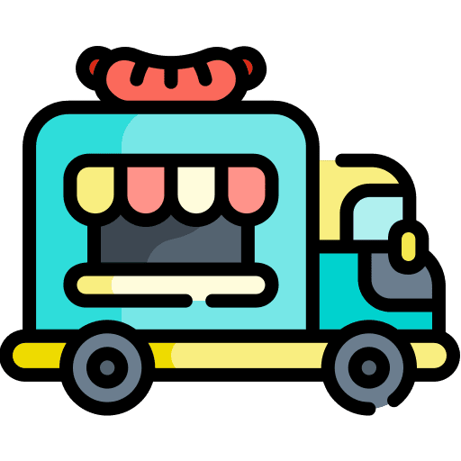 Food truck food and restaurant take away food icon
