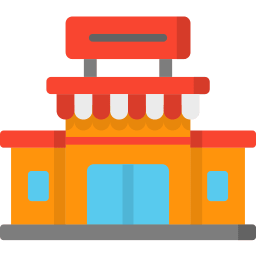 Supermarket center buildings market icon