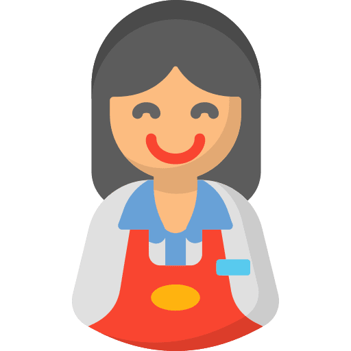 Cashier supermarket user woman icon