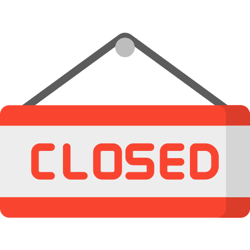 Closed business signaling closed icon