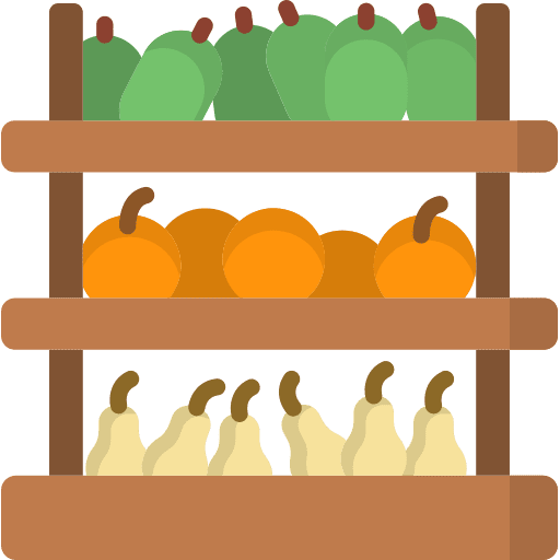 Fruits rack vegetarian vegan icon