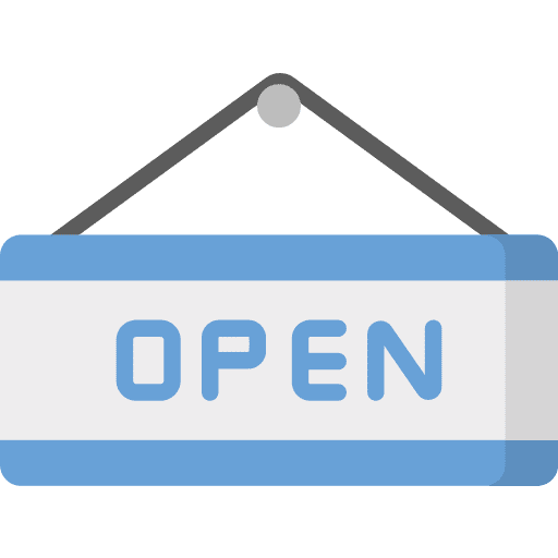 Open opening hours sign signs icon