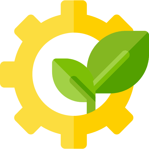 Gear green planet earth sustainable icon