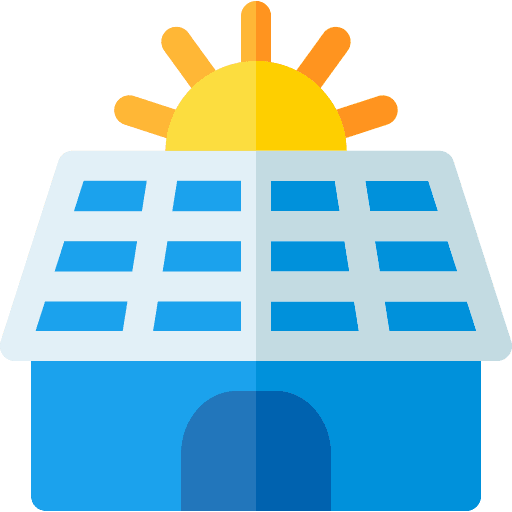 Solar panel ecological technology architecture and city icon