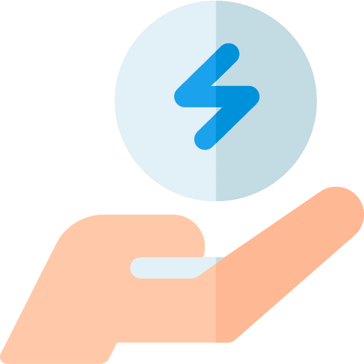 Save energy hands electricity save energy icon