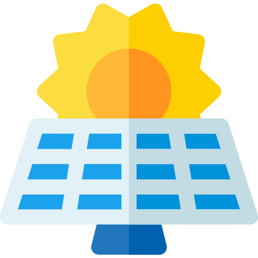 Solar panel ecological power technology icon