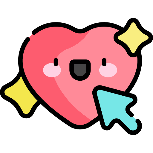 Clicking heart mouse interface icon