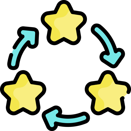Favourite feedback arrows stars icon