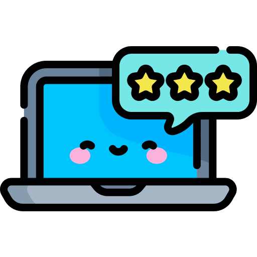 Laptop computer stars favourite icon