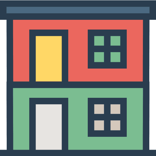 Duplex buildings property construction icon