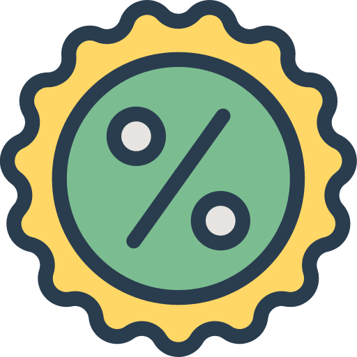 Percentage offer commerce and shopping sale icon