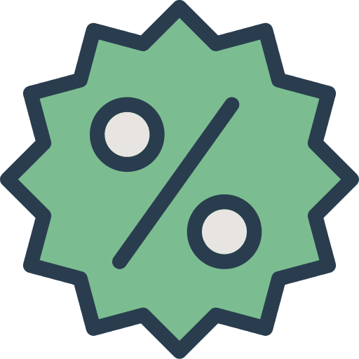 Percentage offer discount percentage icon