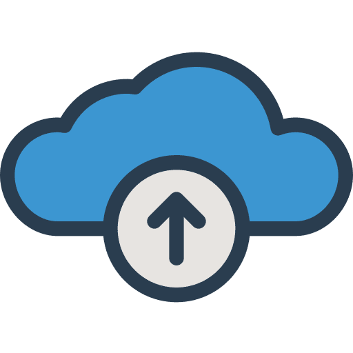 Cloud computing ui upload multimedia icon