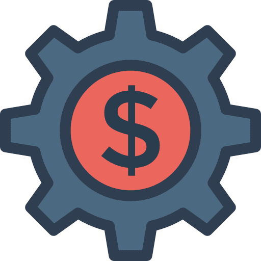 Settings setup options dollar symbol icon