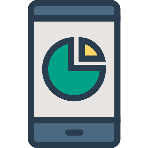 Analytics pie chart mobile analytics icon