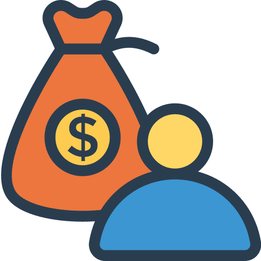 Money bag business and finance dollar symbol bank icon