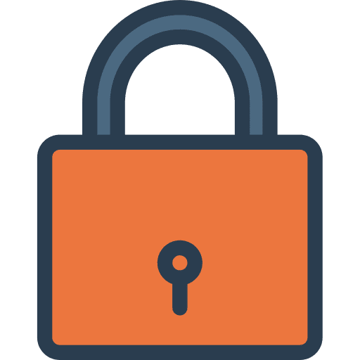 Padlock secure locked tools and utensils icon