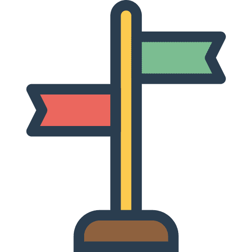 Panel directional signaling sign icon