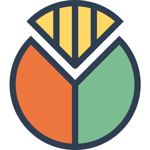 Pie chart graphical finances business icon