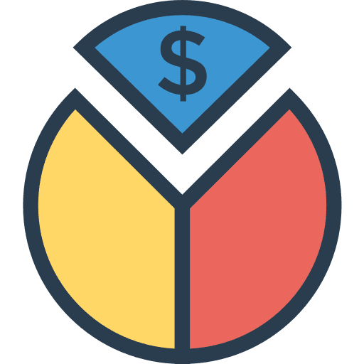 Pie chart business finances marketing icon