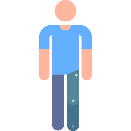 Amputee people healthcare and medical amputation icon