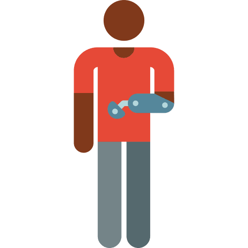 Amputee arm diversity healthcare and medical icon