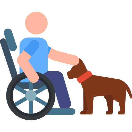 Guide dog healthcare and medical accessibility help icon