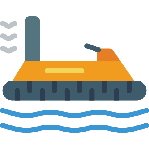 Hovercraft boat ocean transportation icon