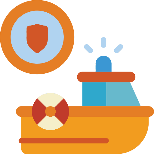 Guard sailboat transportation boat icon