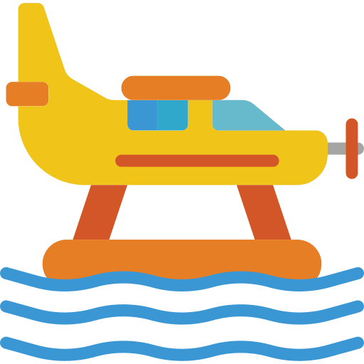 Plane sea miscellaneous sailboat icon