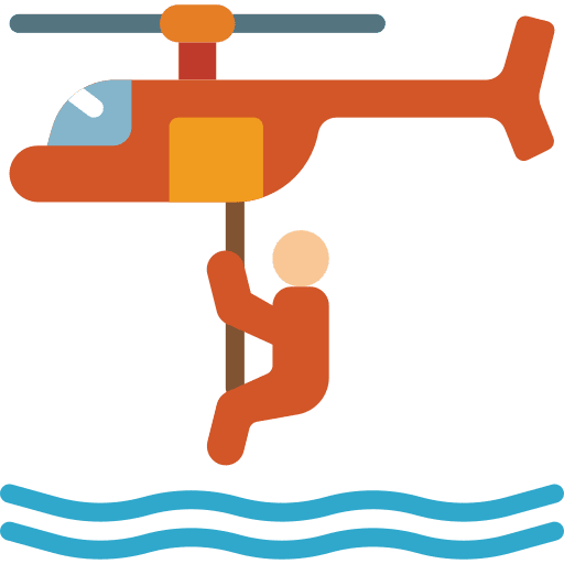 Helicopter sea boat ship icon